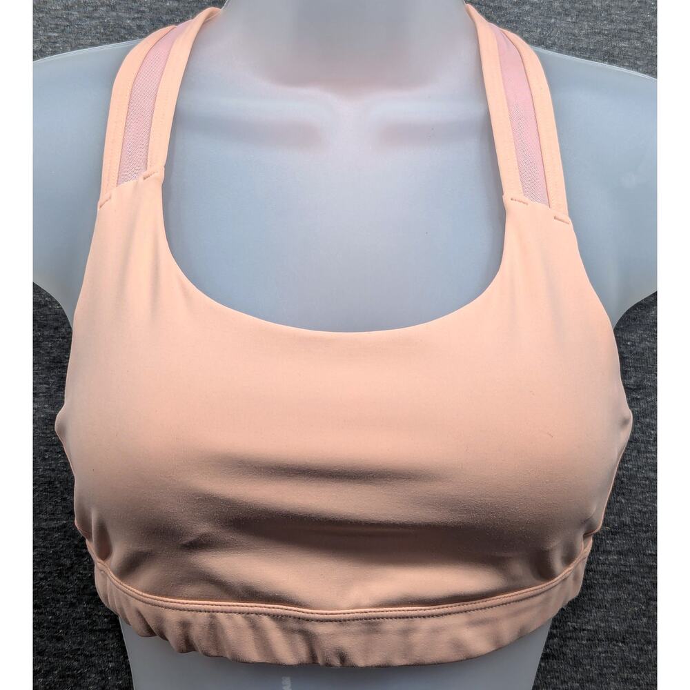 ATHLETA Sports Bra - Peachy Pink, Racerback, Medium Support, Padded, Size XS